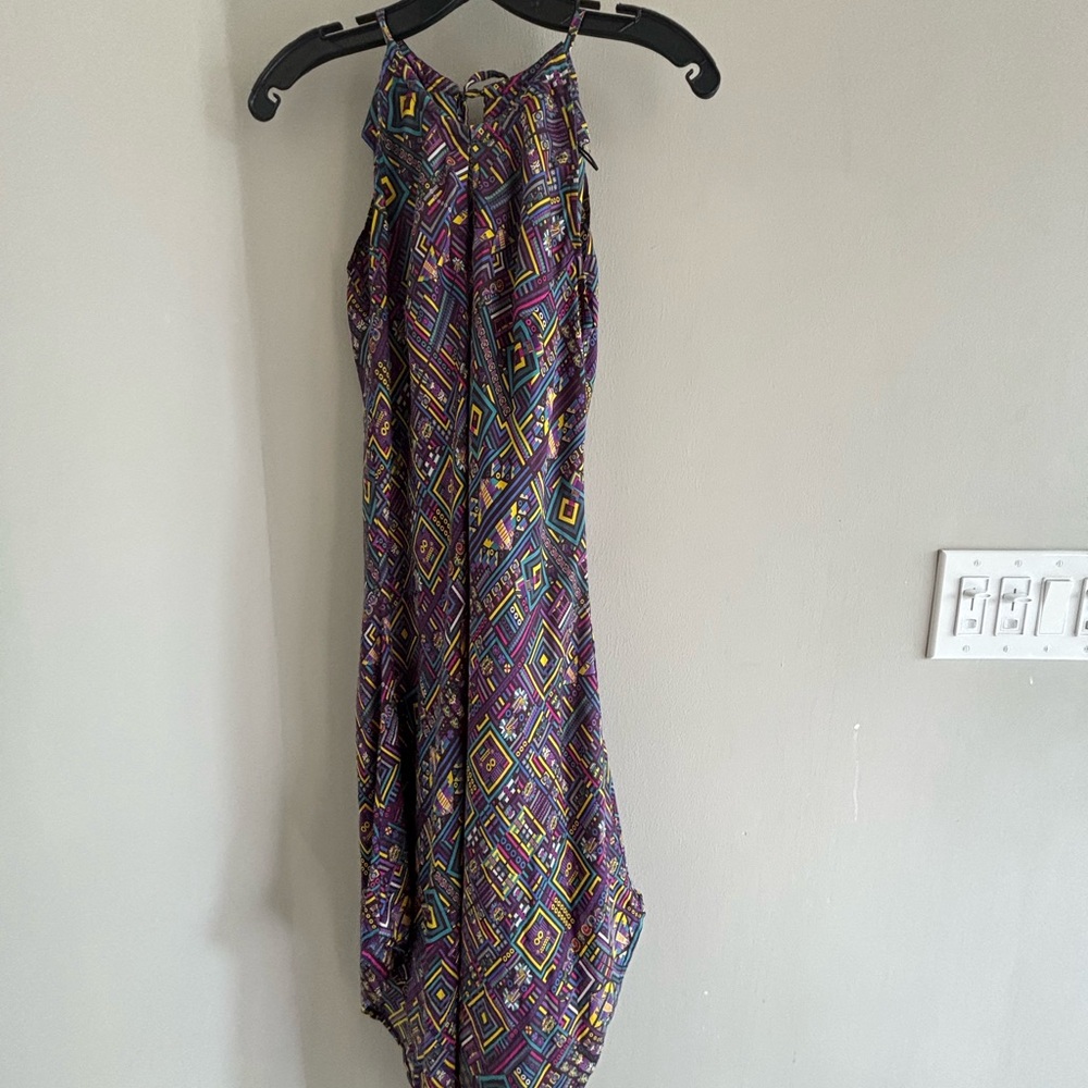 Purple and Blue Asymmetrical High-Low Sundress
